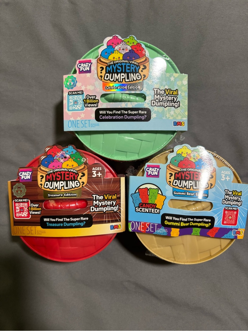 Mystery Dumpling Celebration, Gummi Bear and Treasure Edition - 3 PACK